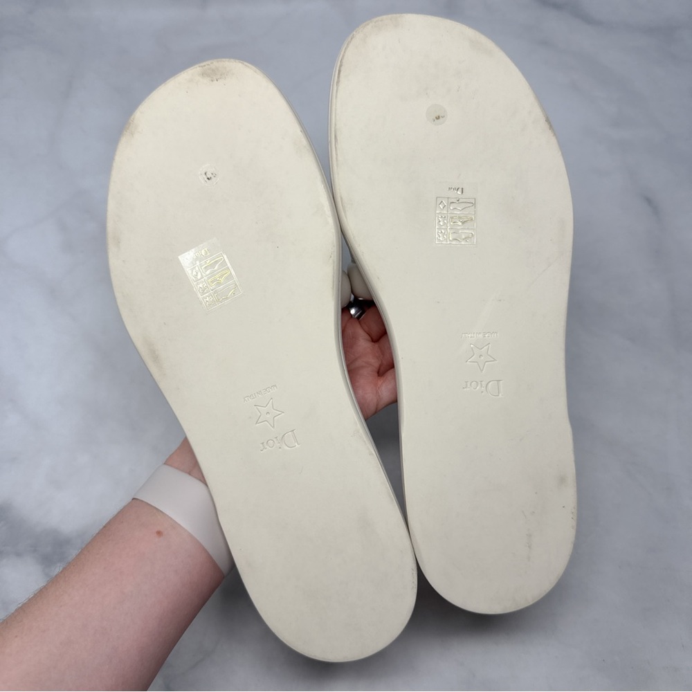 Christian Dior Every-D Logo Lambskin Leather Flat Slide Mule Sandal Shoes 39.5 - Picture 8 of 12